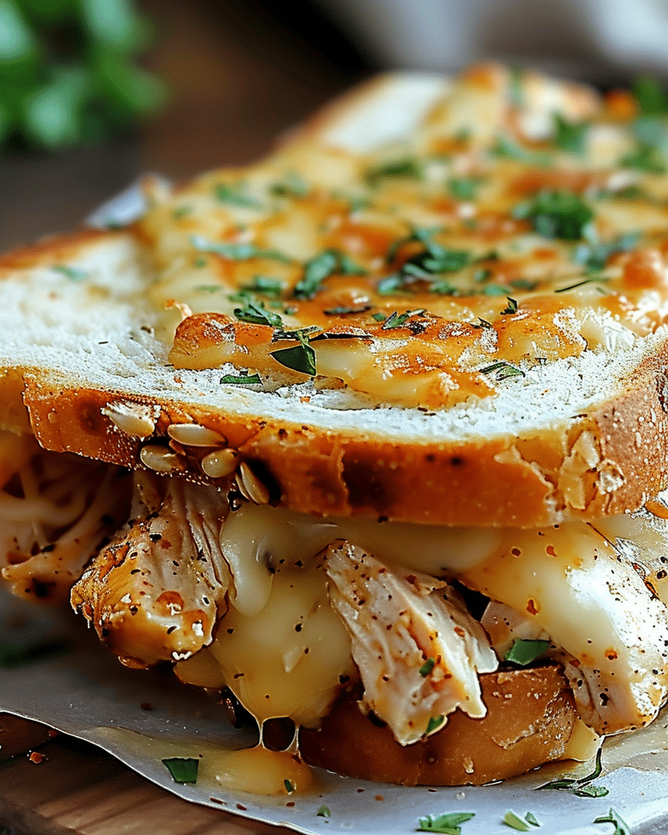 Cheesy Chicken Garlic Bread Sandwich