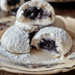 Blueberry-Filled Almond Snowball Cookies