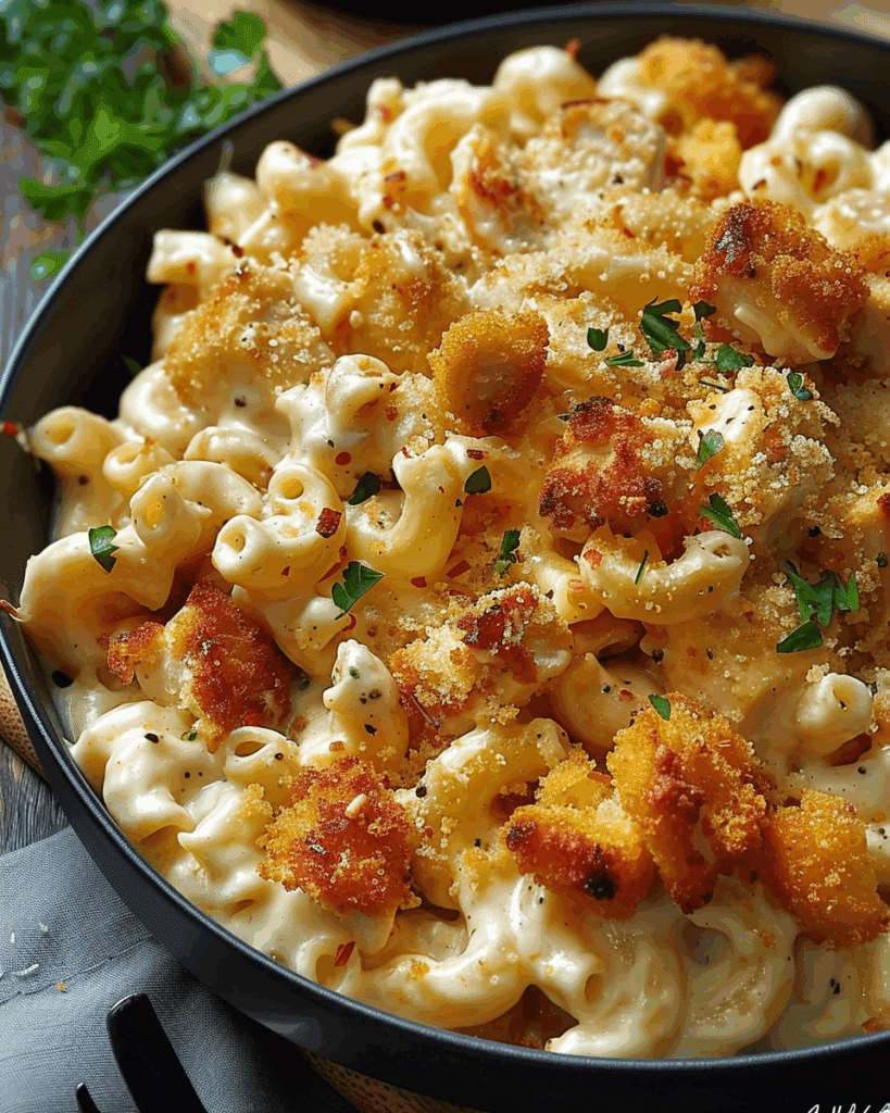 Creamy Honey Pepper Chicken Mac and Cheese