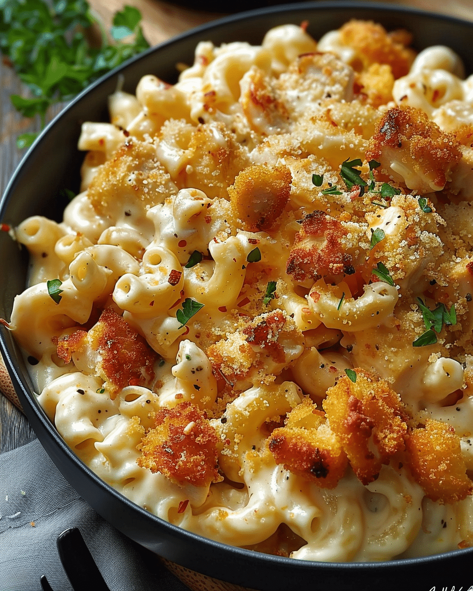 Creamy Honey Pepper Chicken Mac and Cheese