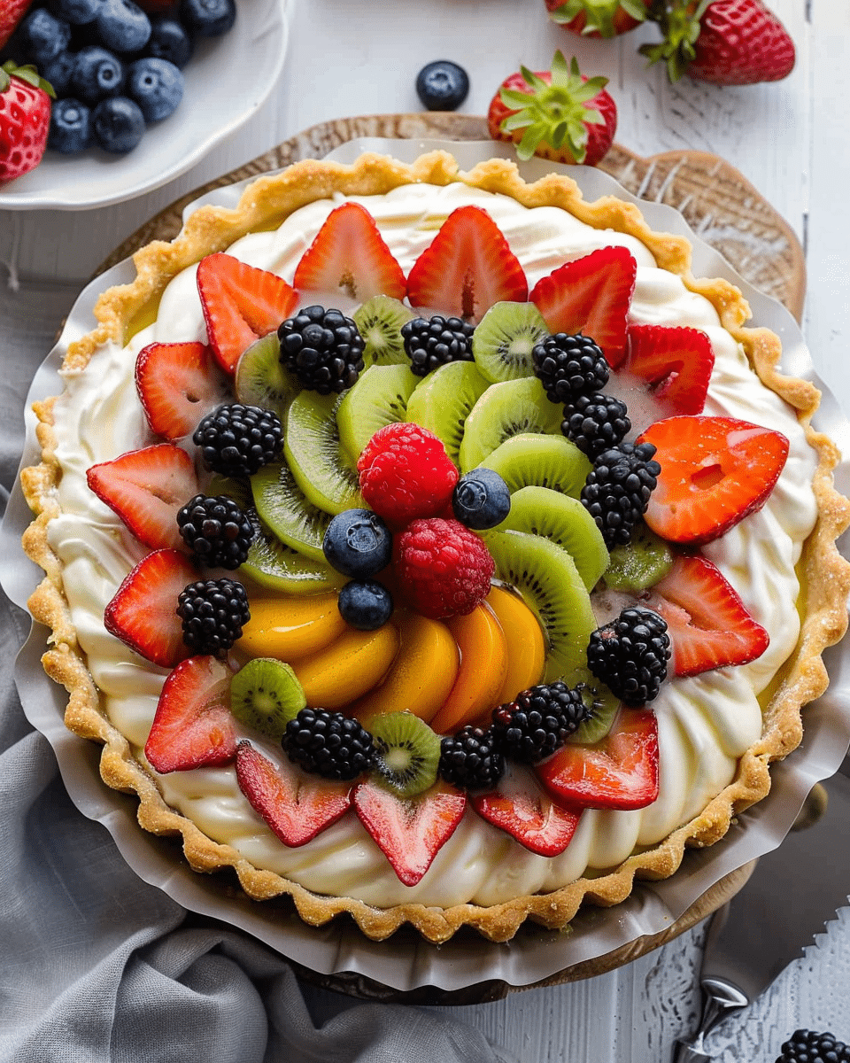 Fresh Fruit Tart with Vanilla Mascarpone Cream