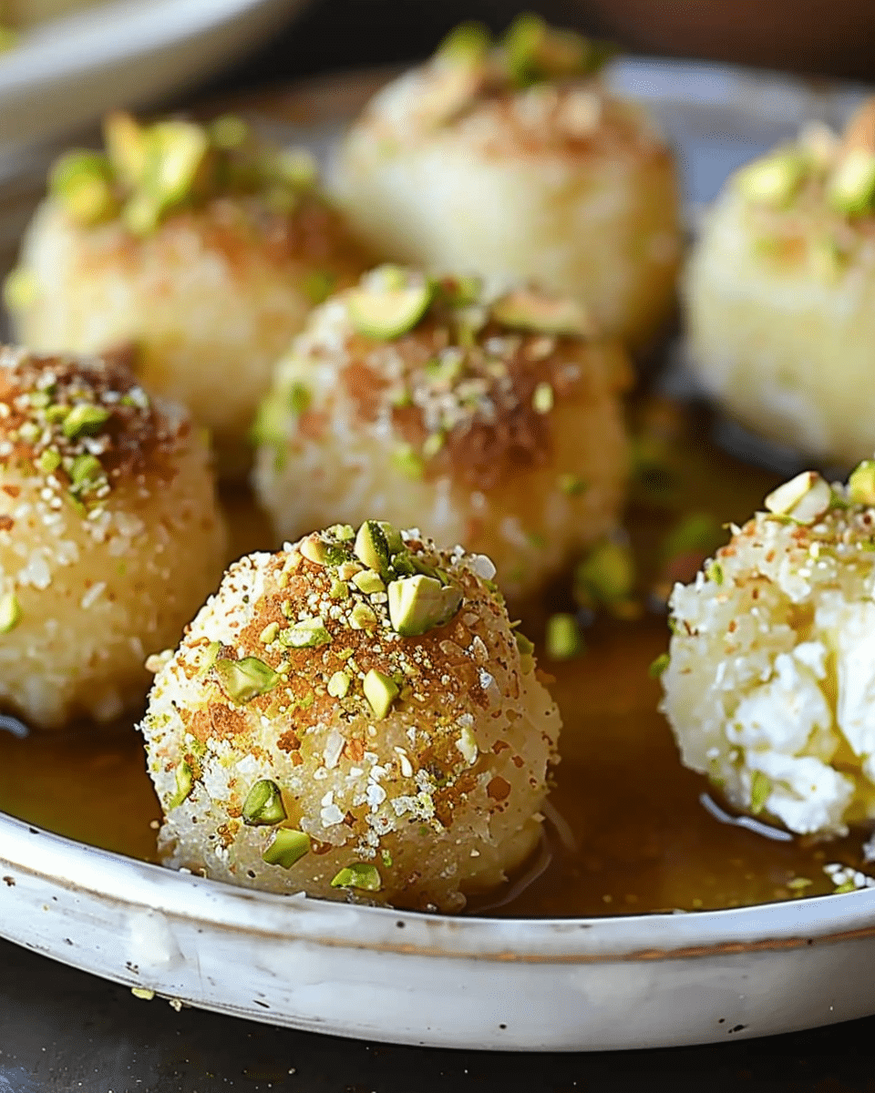 Ricotta Pistachio Honey Bites