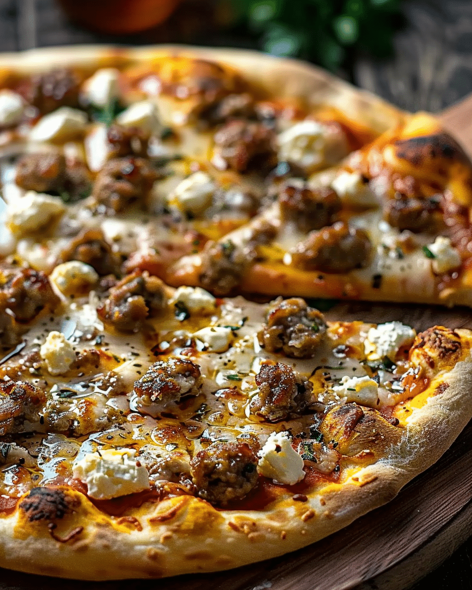 Hot Sausage Feta Honey Pizza
