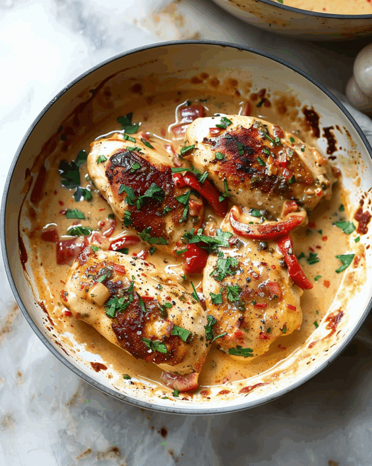 Creamy Garlic Red Pepper Chicken Recipe