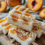 Frozen Peach Cobbler Yogurt Pops