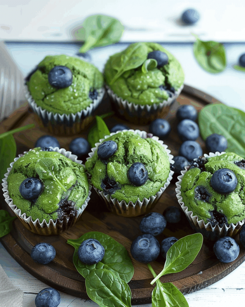Blender Spinach Blueberry Muffins