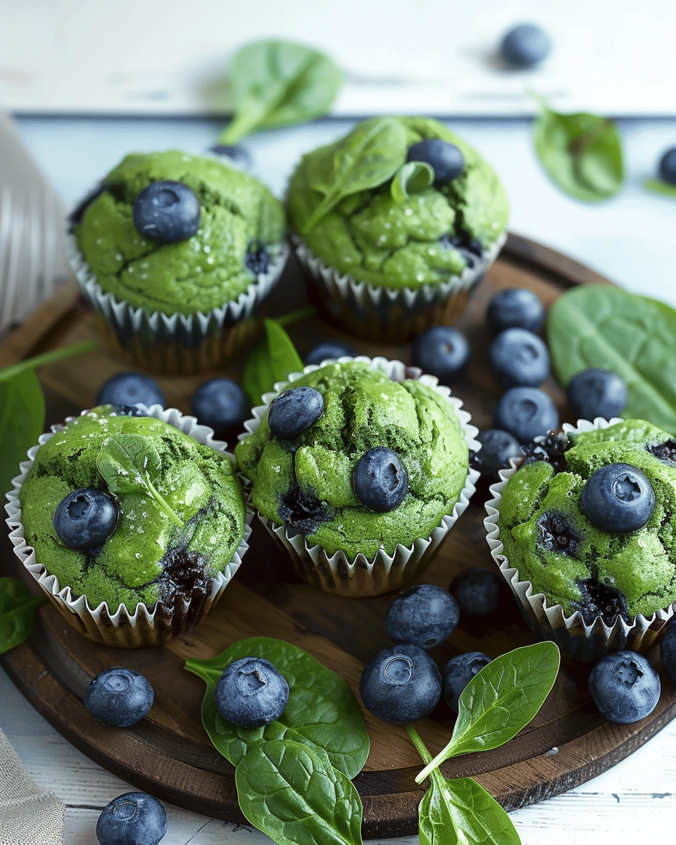 Blender Spinach Blueberry Muffins