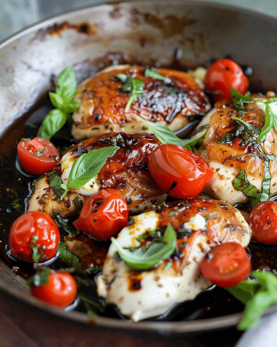 Garlic Balsamic Caprese Chicken
