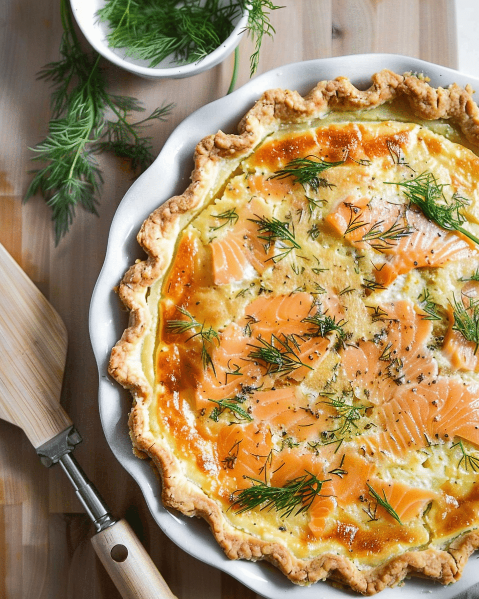 Potato Pie with Smoked Salmon and Dill