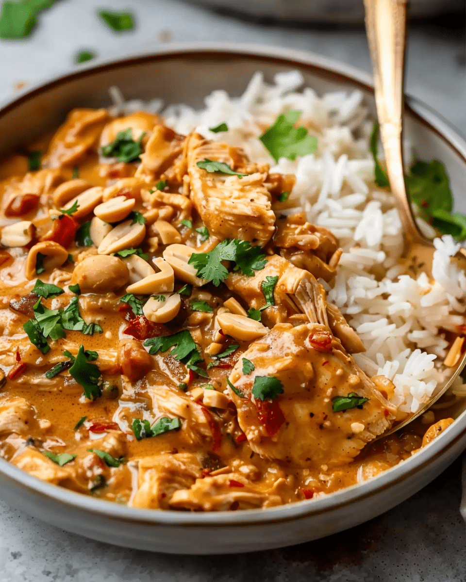 Easy Thai Peanut Chicken (Slow Cooker Recipe)