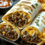 Cheesy Beef Burritos with Fries
