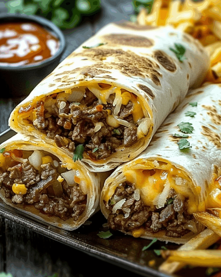 Cheesy Beef Burritos with Fries