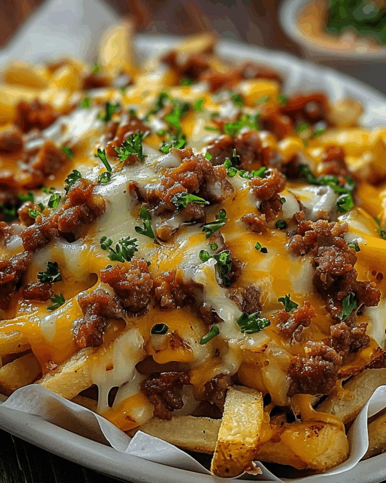 Cheesy Loaded Fries with Beef and Mozzarella