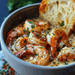Shrimp Scampi Bowls with Garlic Bread