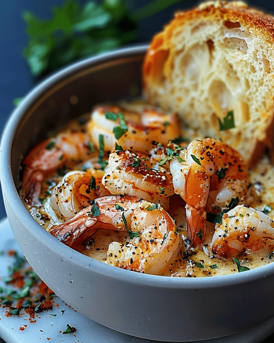 Shrimp Scampi Bowls with Garlic Bread