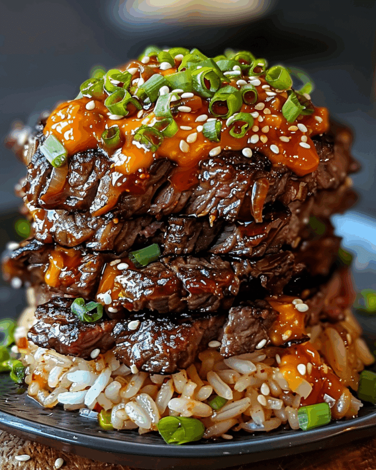 Korean BBQ Beef Rice Stack