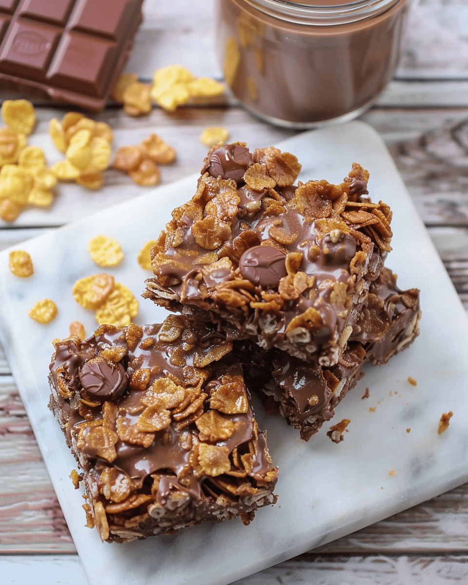 No-Bake Nutella Cornflake Treats