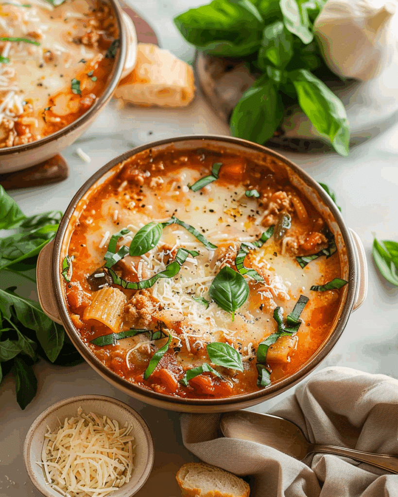 Easy Creamy Lasagna Soup