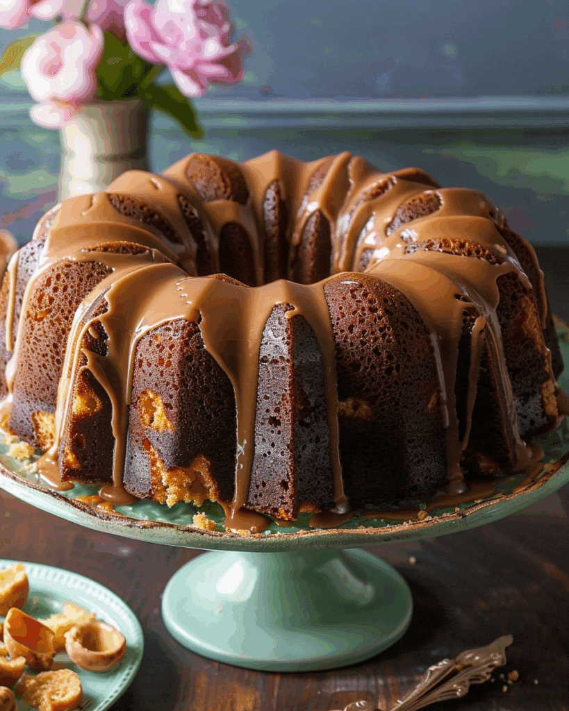 Peanut Butter‑Filled Chocolate Bundt Cake