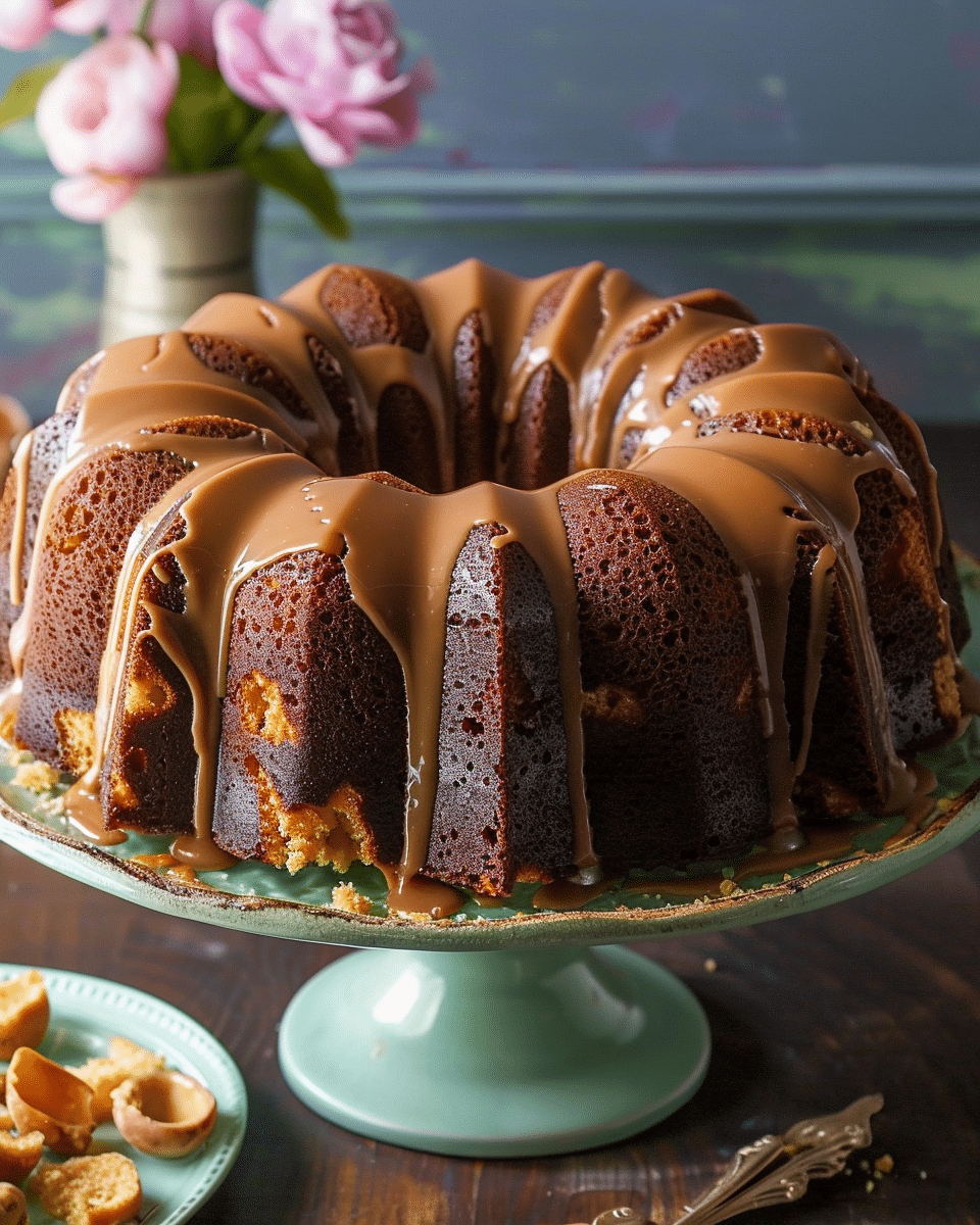 Peanut Butter‑Filled Chocolate Bundt Cake
