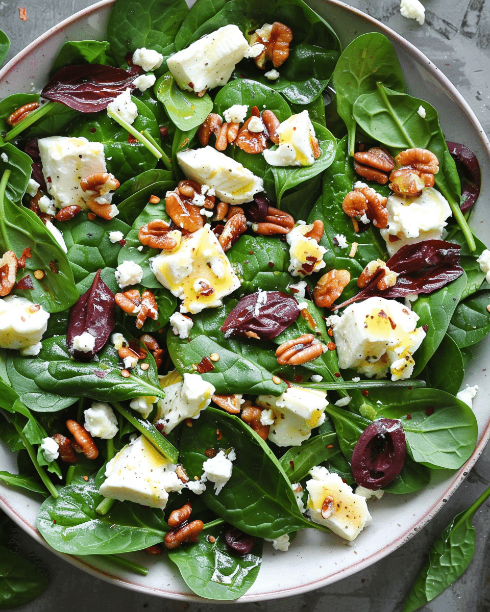 Delightful Autumn Spinach and Goat Cheese Salad