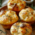 Golden Crust Garlic Rosemary Focaccia Muffins