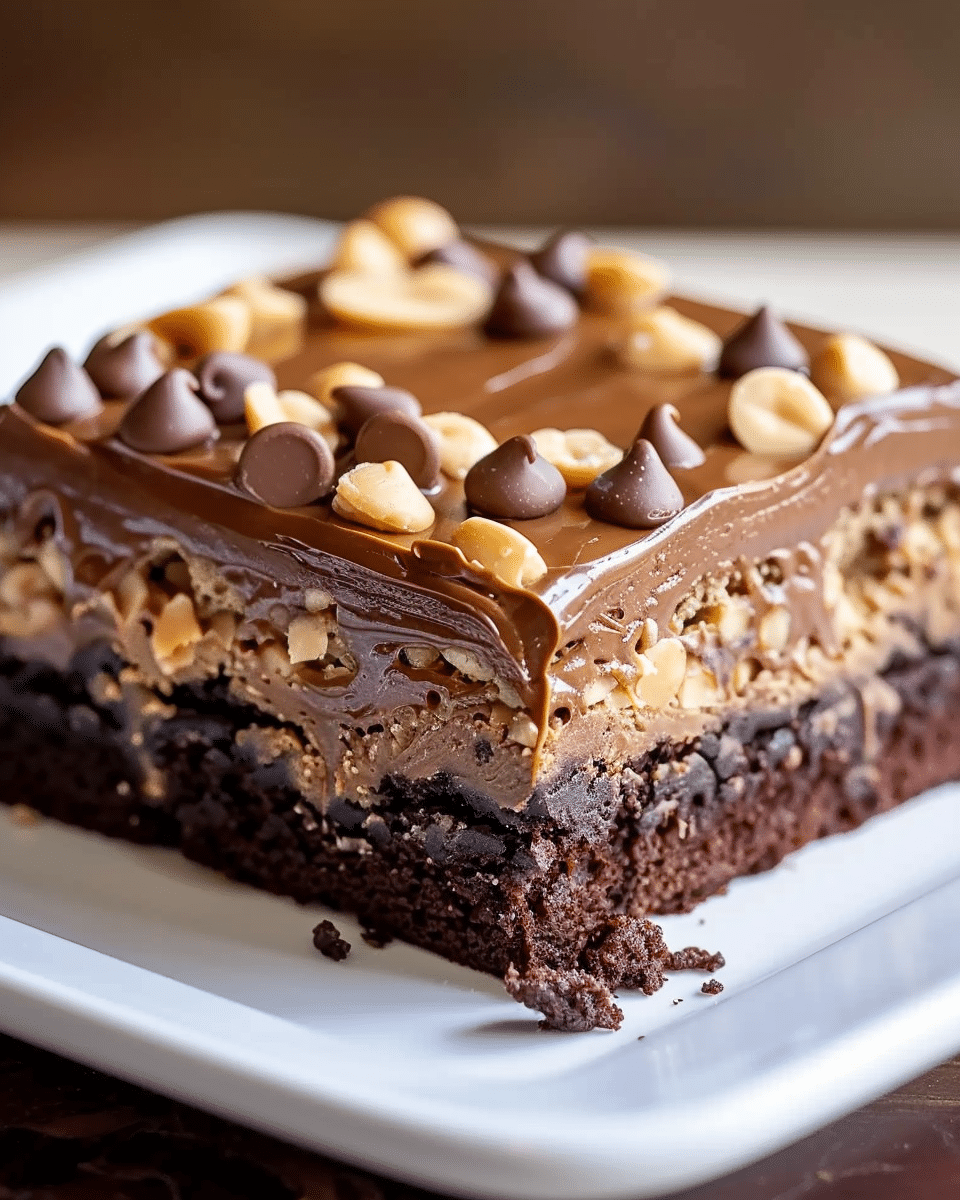 Chocolate Peanut Butter Texas Sheet Cake