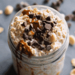 Overnight Oats with Chocolate Chips and Almond Butter