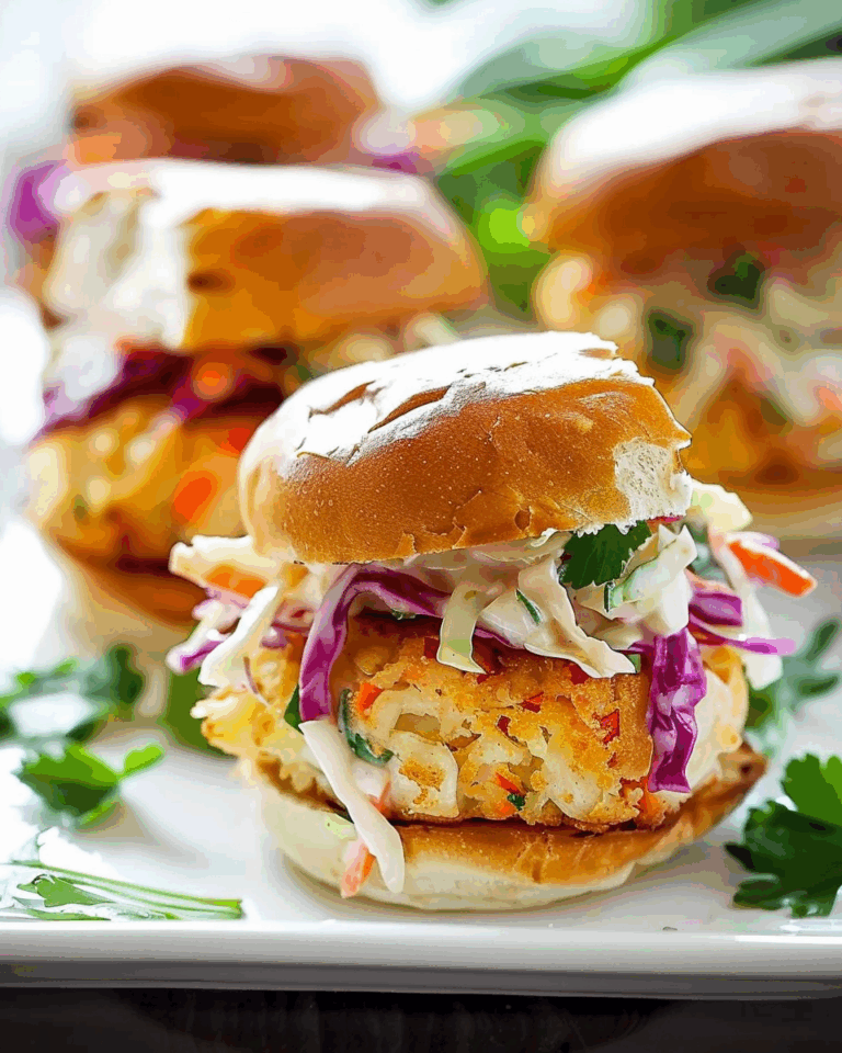 Crab Cake Sliders with Creamy Coleslaw