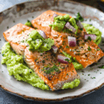 Baked Salmon with Avocado Mash