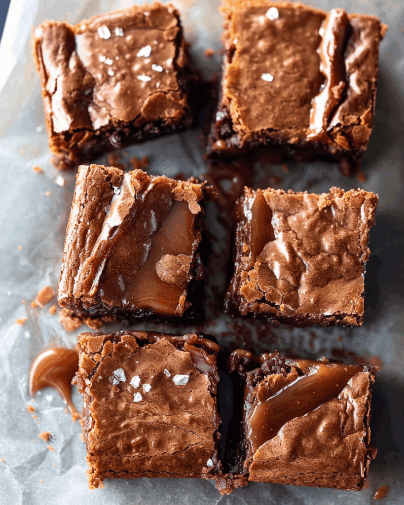 No‑Bake Salted Caramel Brownies