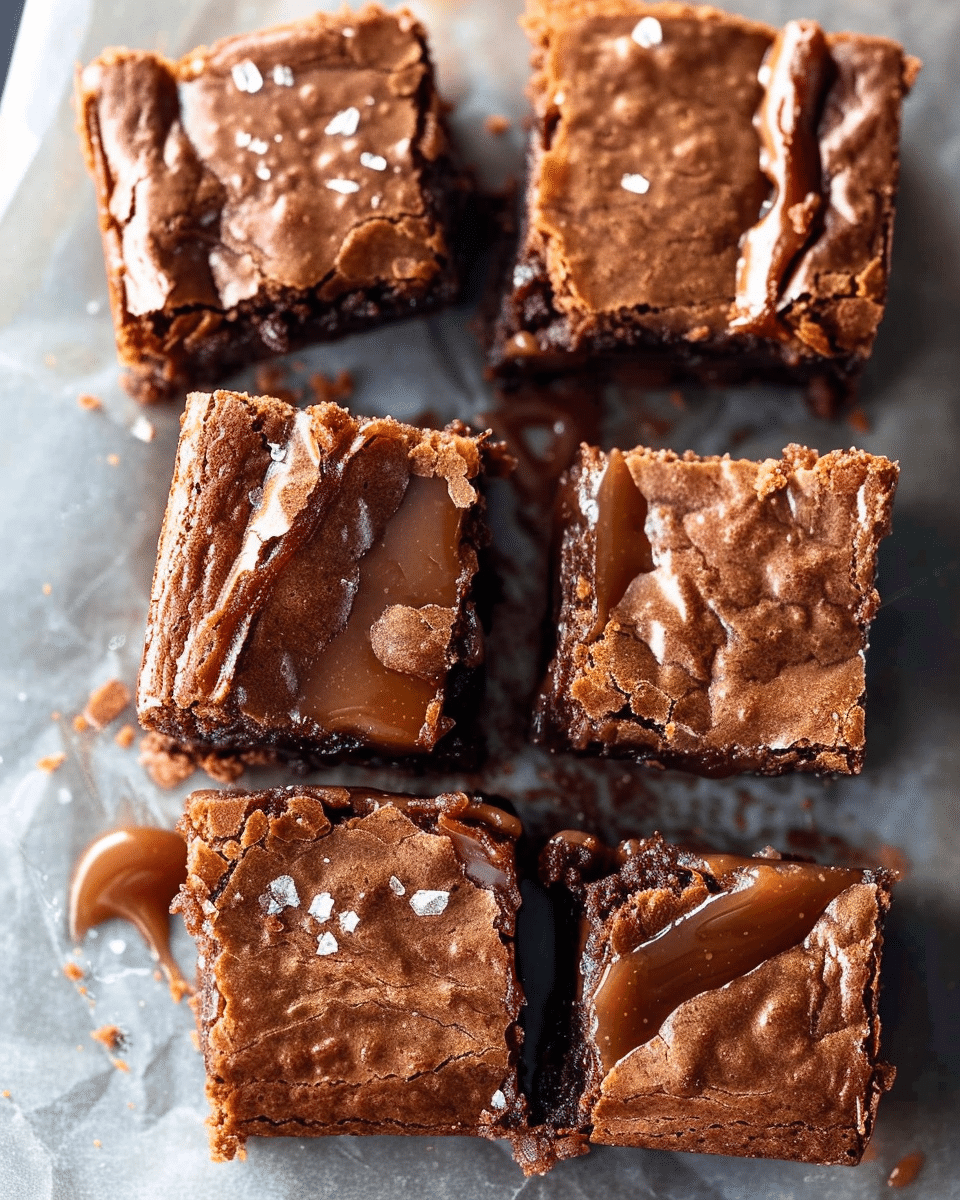 No‑Bake Salted Caramel Brownies