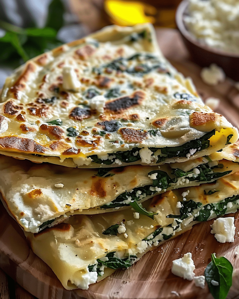 Spinach and Feta Gozleme (Turkish Flatbread)