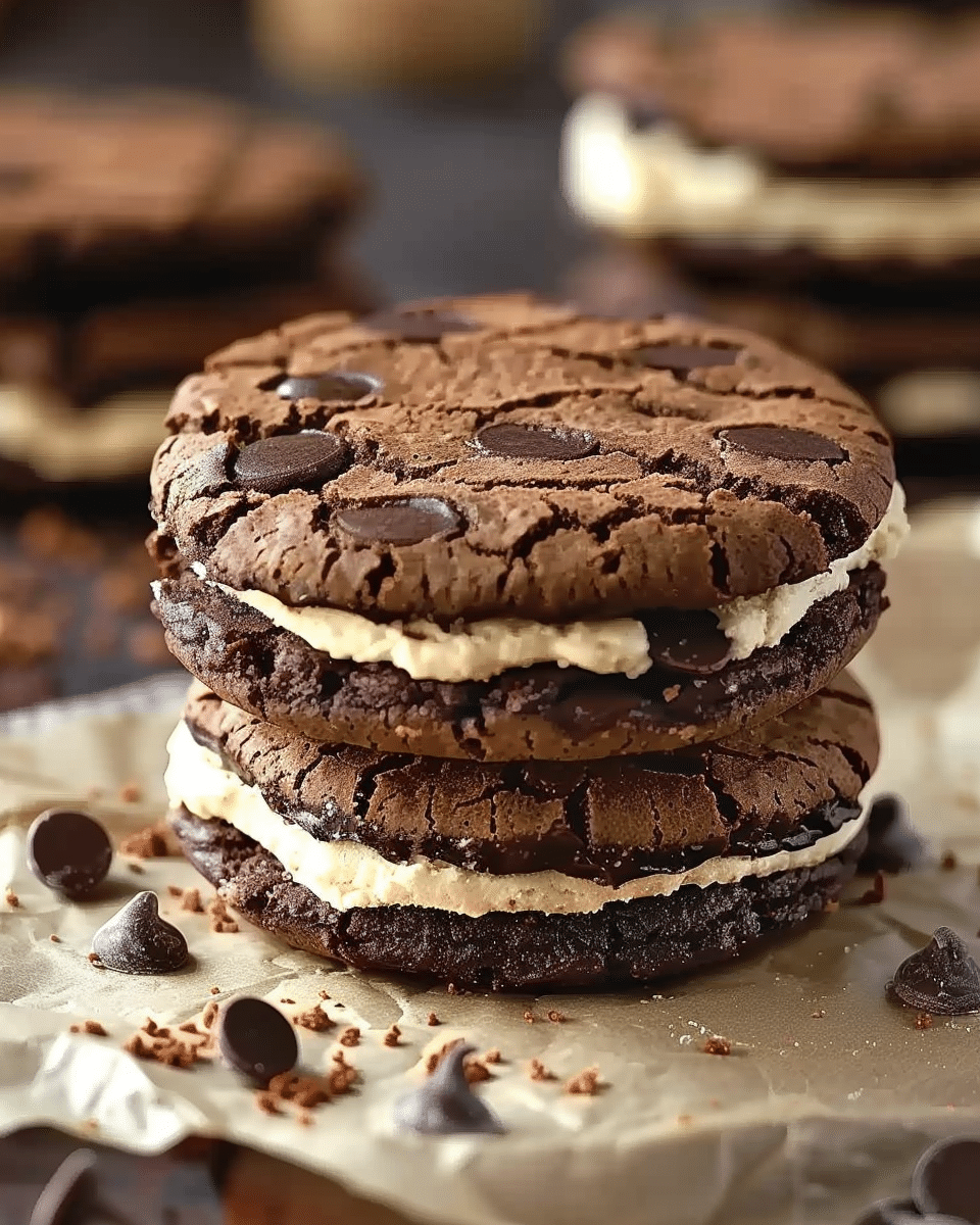 Brownie Cookie Dough Sandwich Cookies