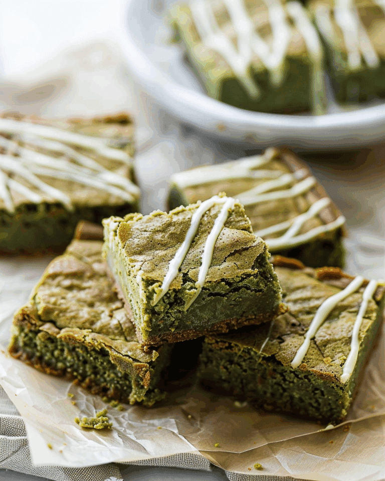 Fudgy Matcha Brownies with White Chocolate