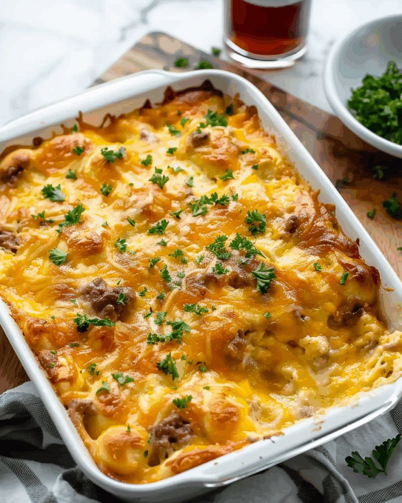 Savory Crescent Roll Breakfast Casserole