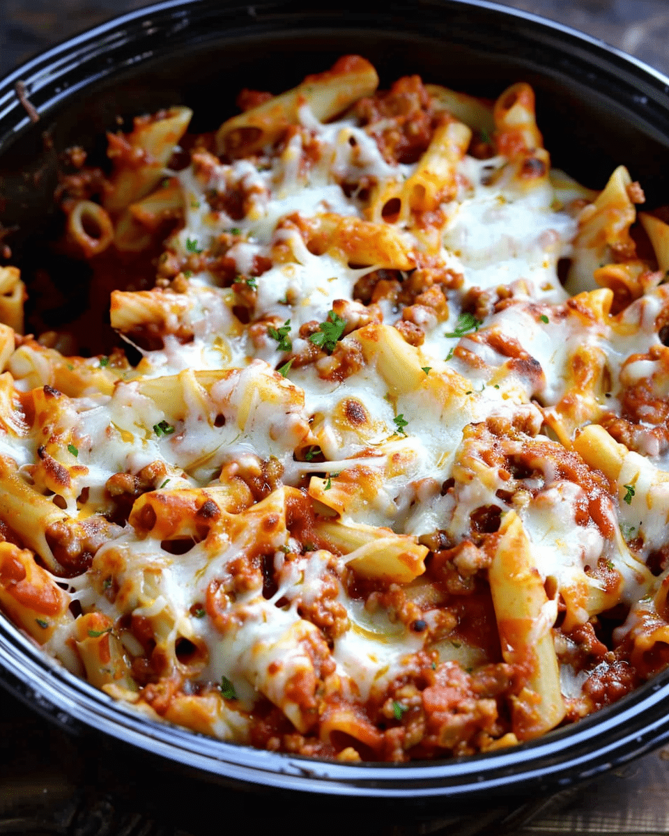 Easy Crockpot Baked Ziti