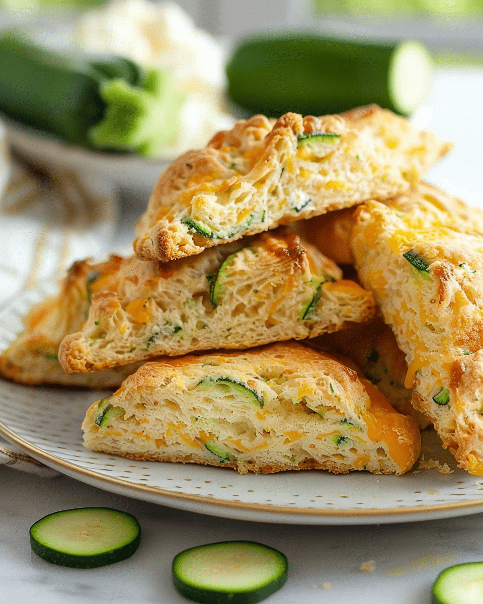 Zucchini Cheddar Cottage Cheese Scones