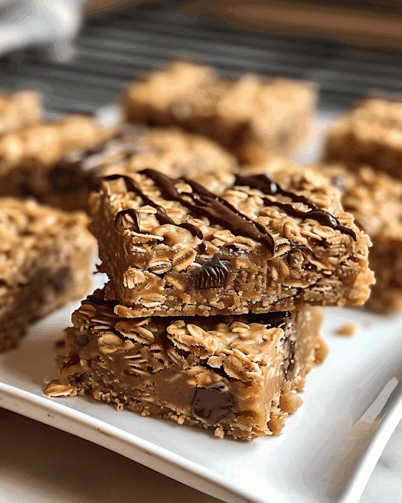 Healthy Peanut Butter Chunk Oatmeal Bars
