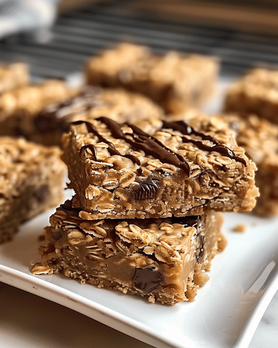 Healthy Peanut Butter Chunk Oatmeal Bars