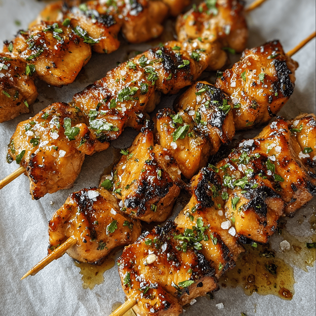 Garlic Parmesan Chicken Skewers with Ranch Marinade Recipe - Recipe Image