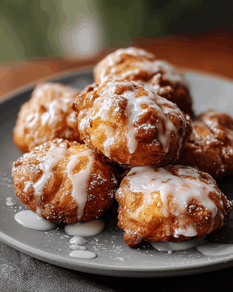Baked Apple Fritters with Glaze Recipe