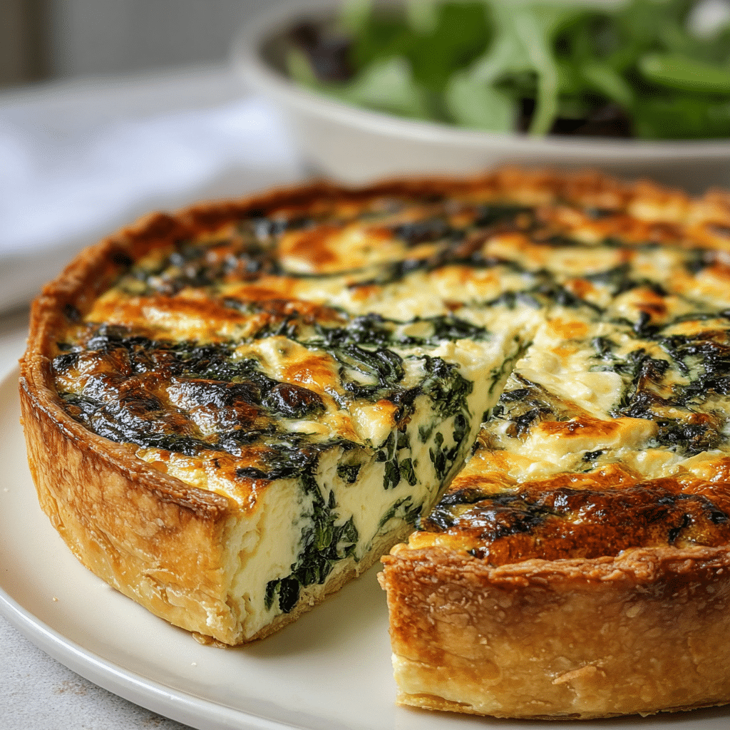 Cottage Cheese and Spinach Crustless Quiche Recipe - Recipe Image