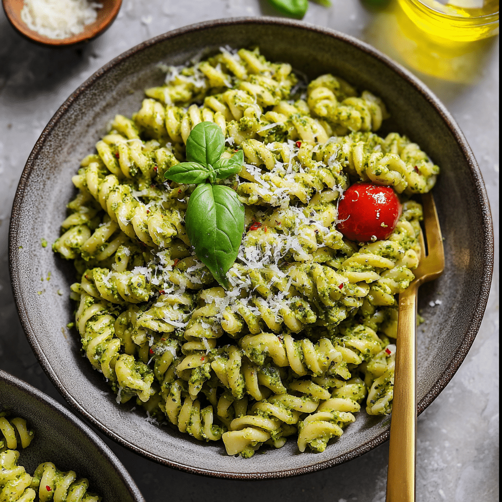 Creamy Avocado Pesto Pasta Recipe - Recipe Image