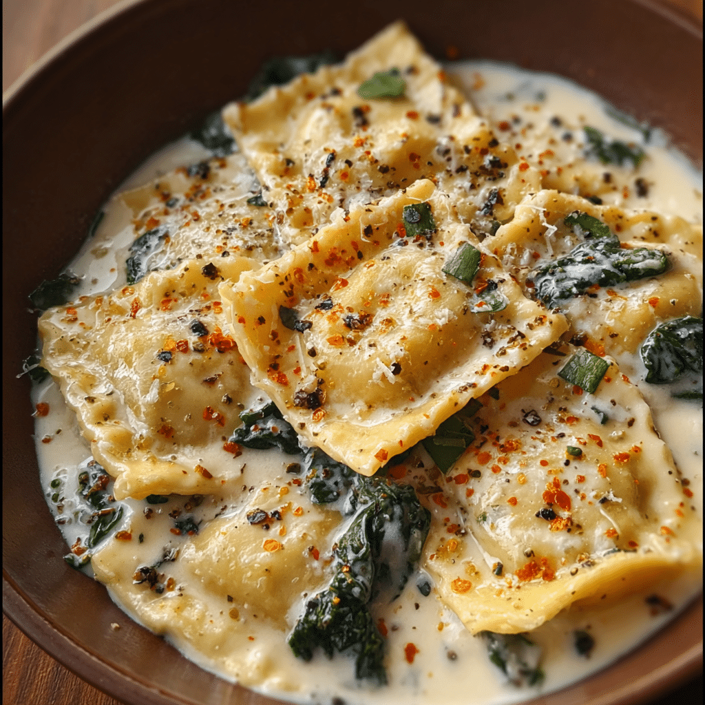 Creamy Tuscan Ravioli Soup Recipe - Recipe Image