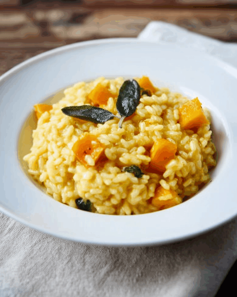 "Butternut Squash Risotto with Sage and Parmesan Recipe