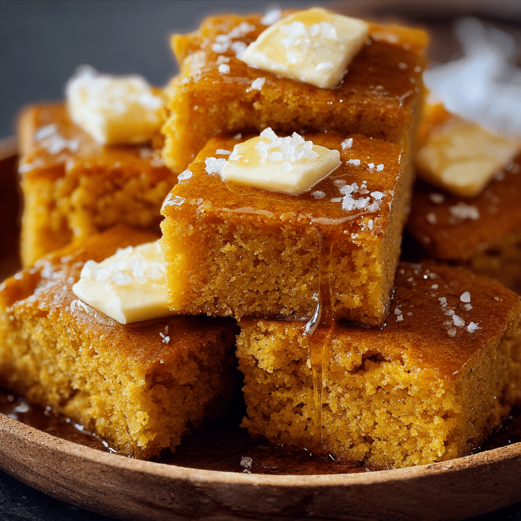 Pumpkin Cornbread with Cinnamon Honey Butter Recipe - Recipe Image