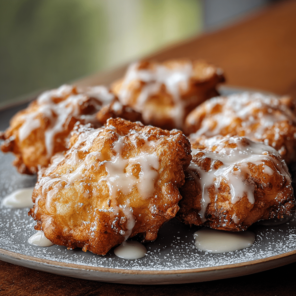 Baked Apple Fritters with Glaze Recipe - Recipe Image