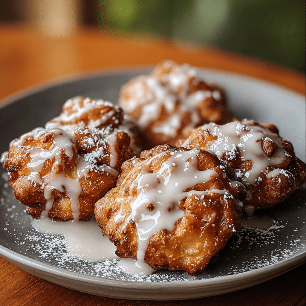 Baked Apple Fritters with Glaze Recipe - Recipe Image