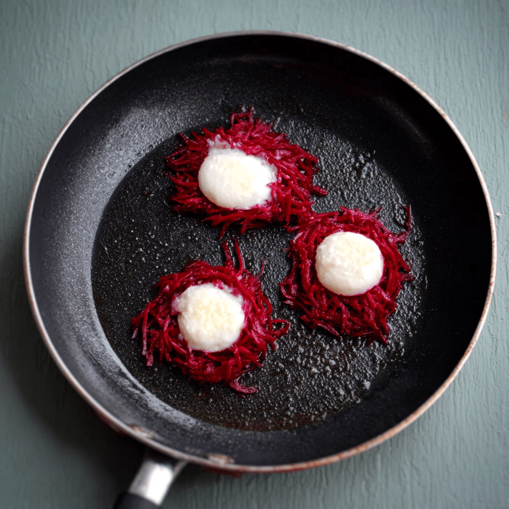 Beet & Goat Cheese Latkes Recipe - Recipe Image